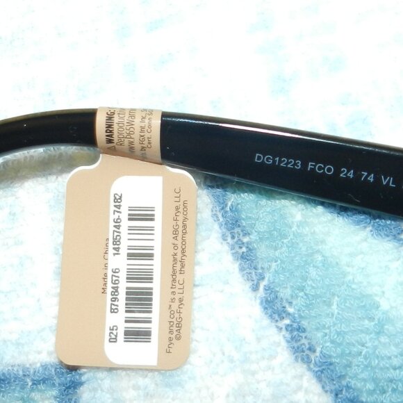 Frye and Co. Sunglasses Black Rectangular Frame UVA/UVB Protection🆕📦⌚🏃🏻💨⚡🚚 - Picture 12 of 16